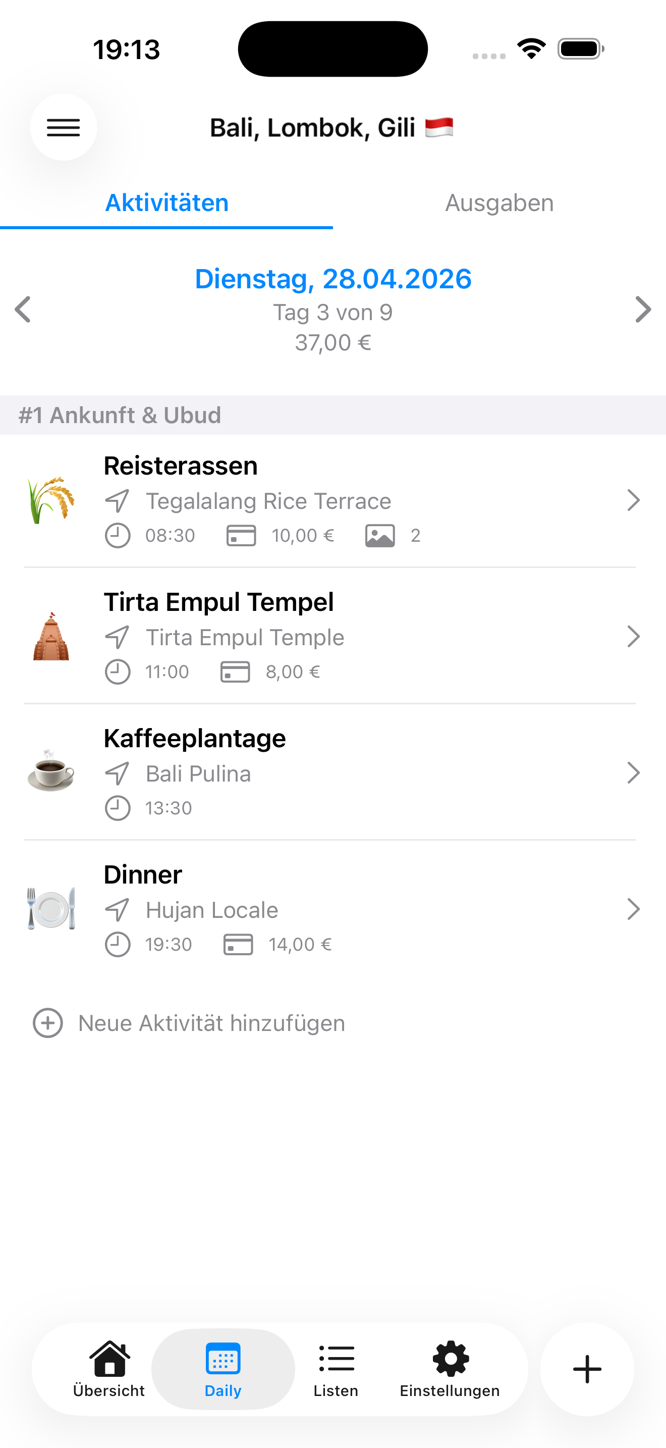 Tagesplanung